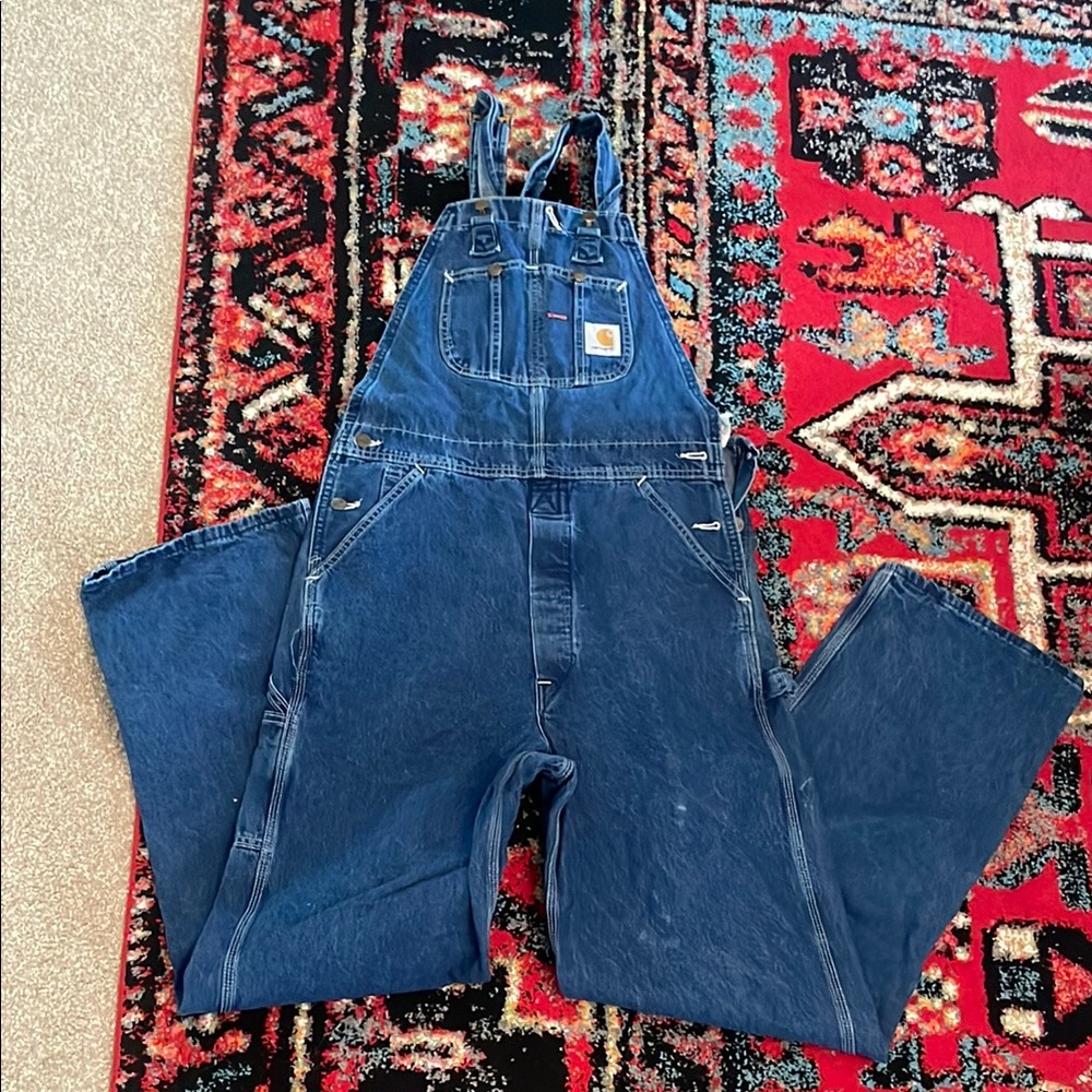 Carhartt Men's Blue Denim Overalls